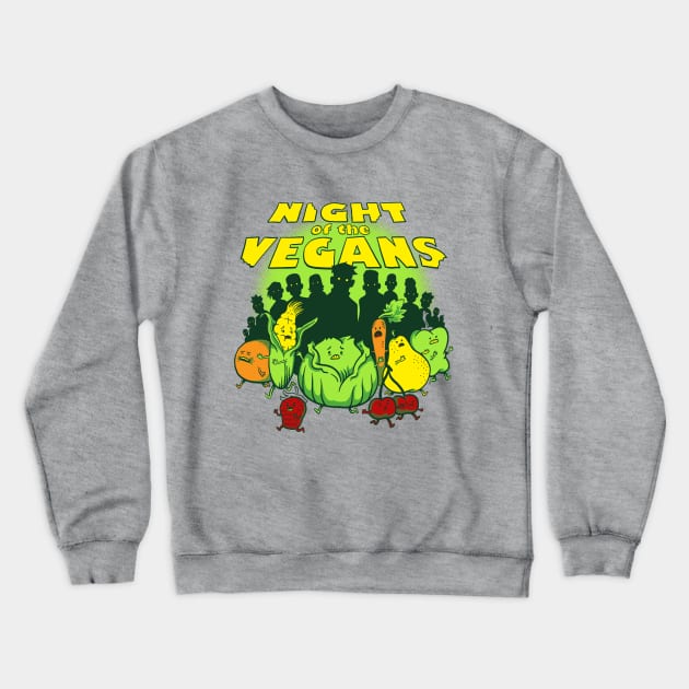 Night of the Vegans Crewneck Sweatshirt by rebekie.b